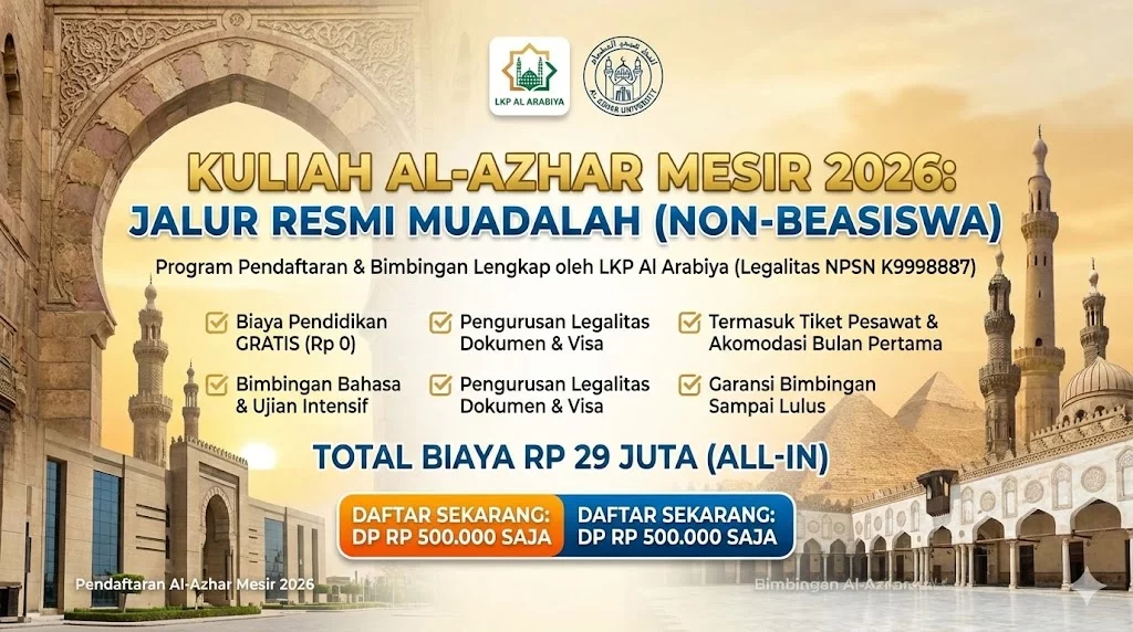 Program Pendaftaran Bimbingan Kuliah Al Azhar Mesir 2026 Jalur Resmi Muadalah